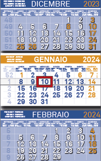 Calendari trittici personalizzati Blu-Arancio